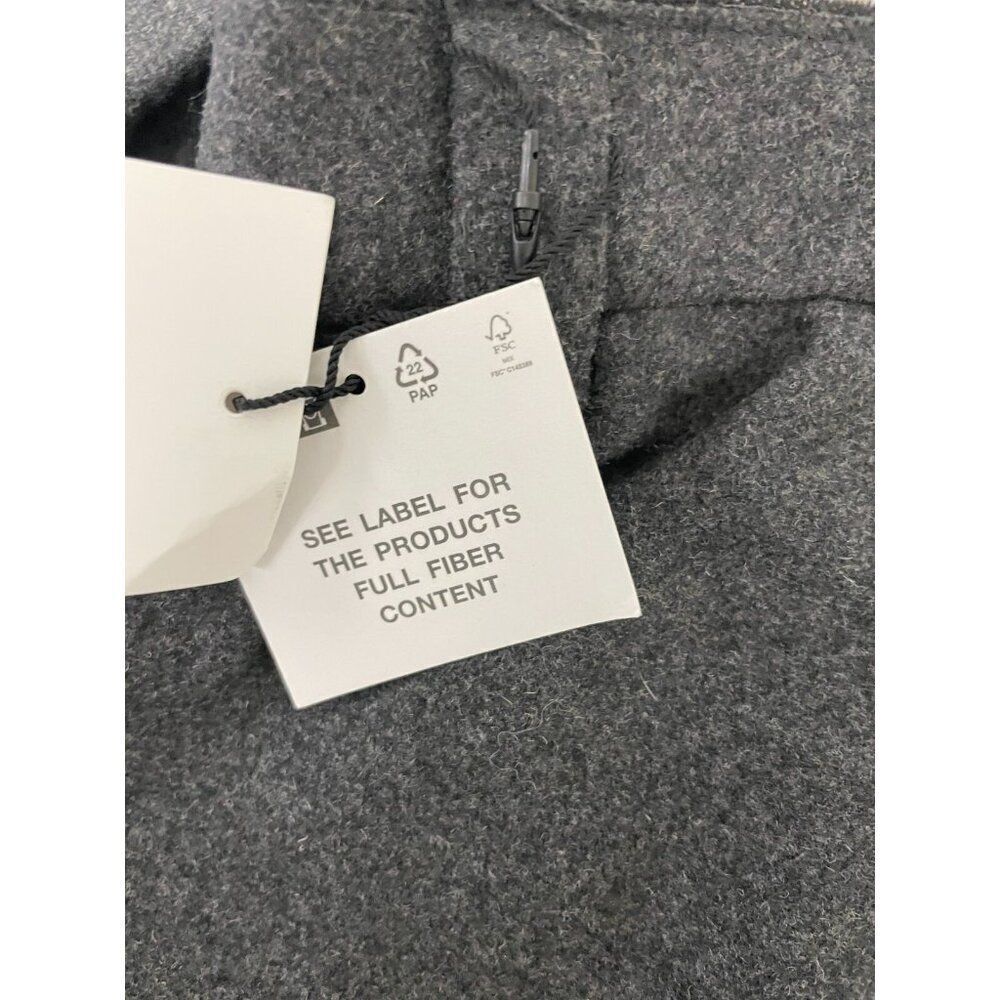 Zara Womens Dress Pants M Gray Wool Blend Straight Leg Trousers 3736/259 NWT - Picture 12 of 16